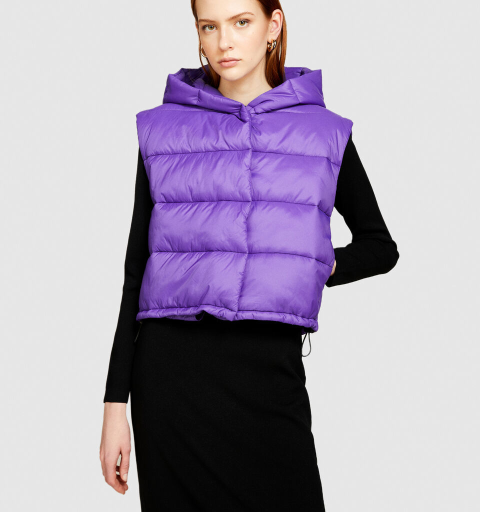 Sleeveless jacket with hood - null - Lilac | Sisley image number 4
